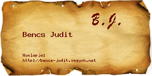 Bencs Judit névjegykártya